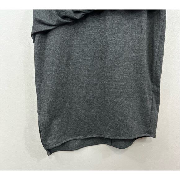 Athleta Gray Duet Faux Wrap Sleeveless Draped Asymmetrical Stretchy Dress Sz S - Picture 7 of 10
